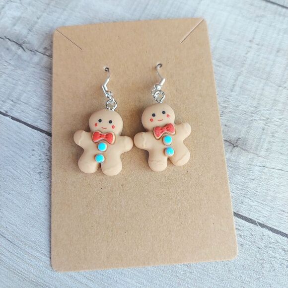 handmade Jewelry - Christmas Earrings Gingerbread